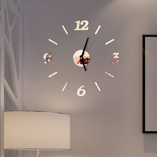 Acrylic Mute Clock Mirror Sticker Wall Clock
